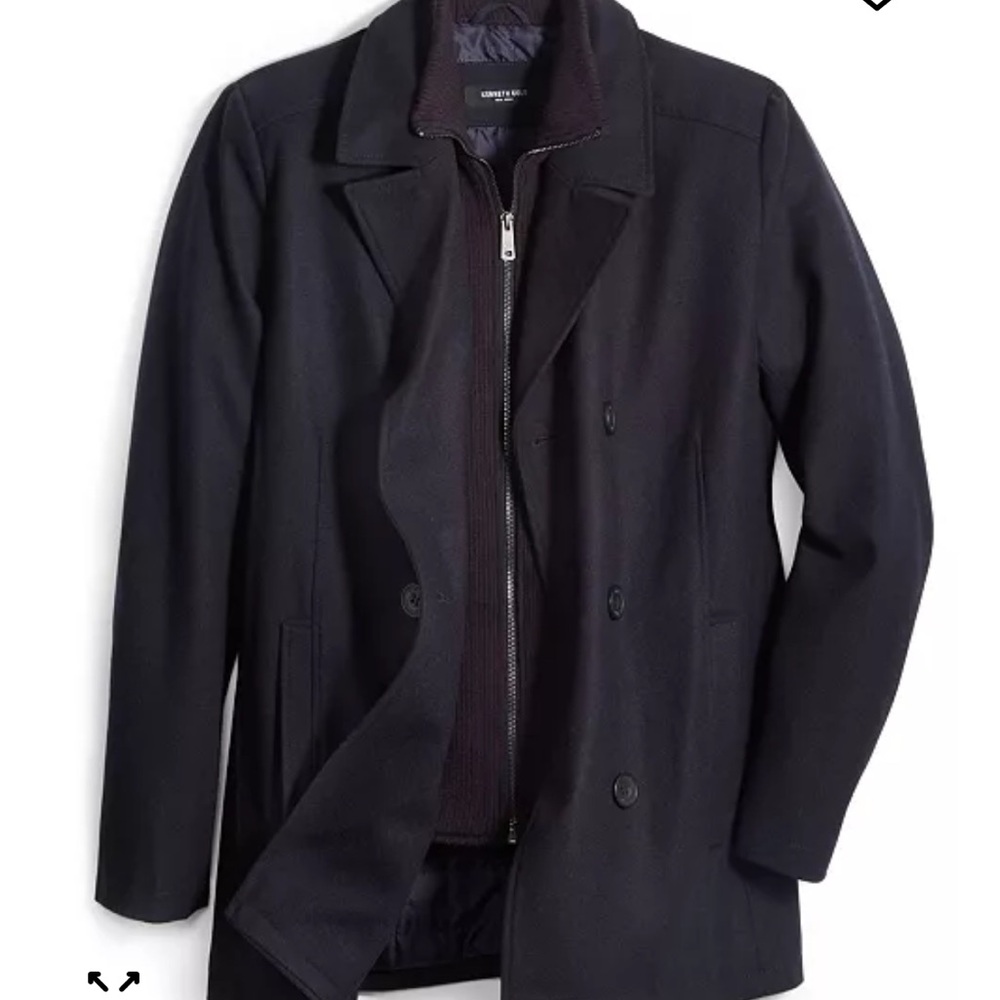 Kenneth Cole New York Black Pea Coat - Picture 3 of 15